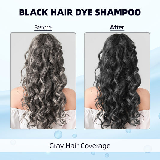 Ivnil hair color shampoo packaging highlighting three in one herbal benefits for gray coverage