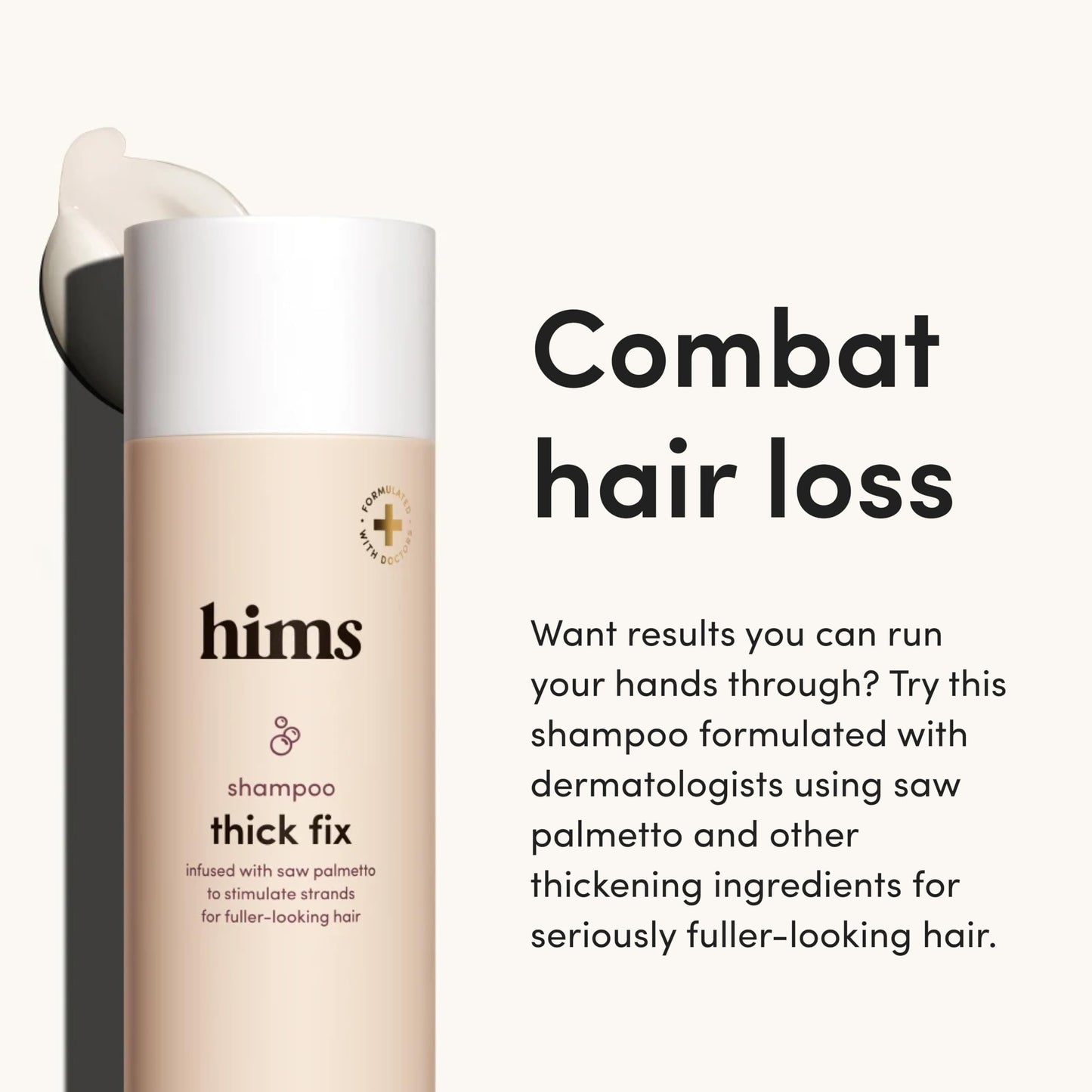 Hims saw palmetto hair thickening shampoo for men imported formula