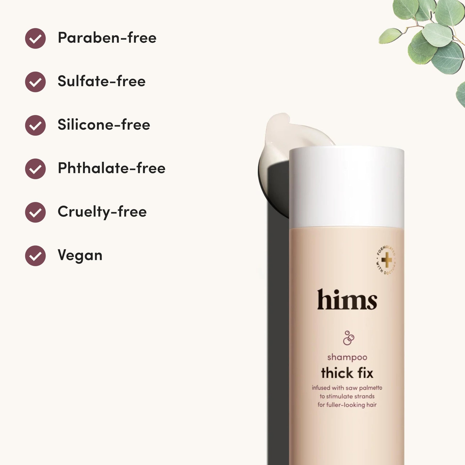 Hims eucalyptus scent thickening shampoo for thinning hair volume
