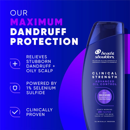 Head and Shoulders one percent selenium sulfide clinical shampoo bottles showcasing advanced oil control formulation