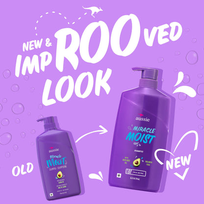Aussie moisturizing shampoo with avocado and jojoba seed oil for dry hair