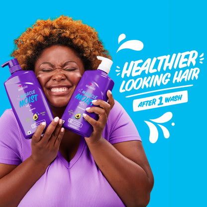 Aussie Miracle Moist hydrating shampoo for curly coily wavy and straight hair