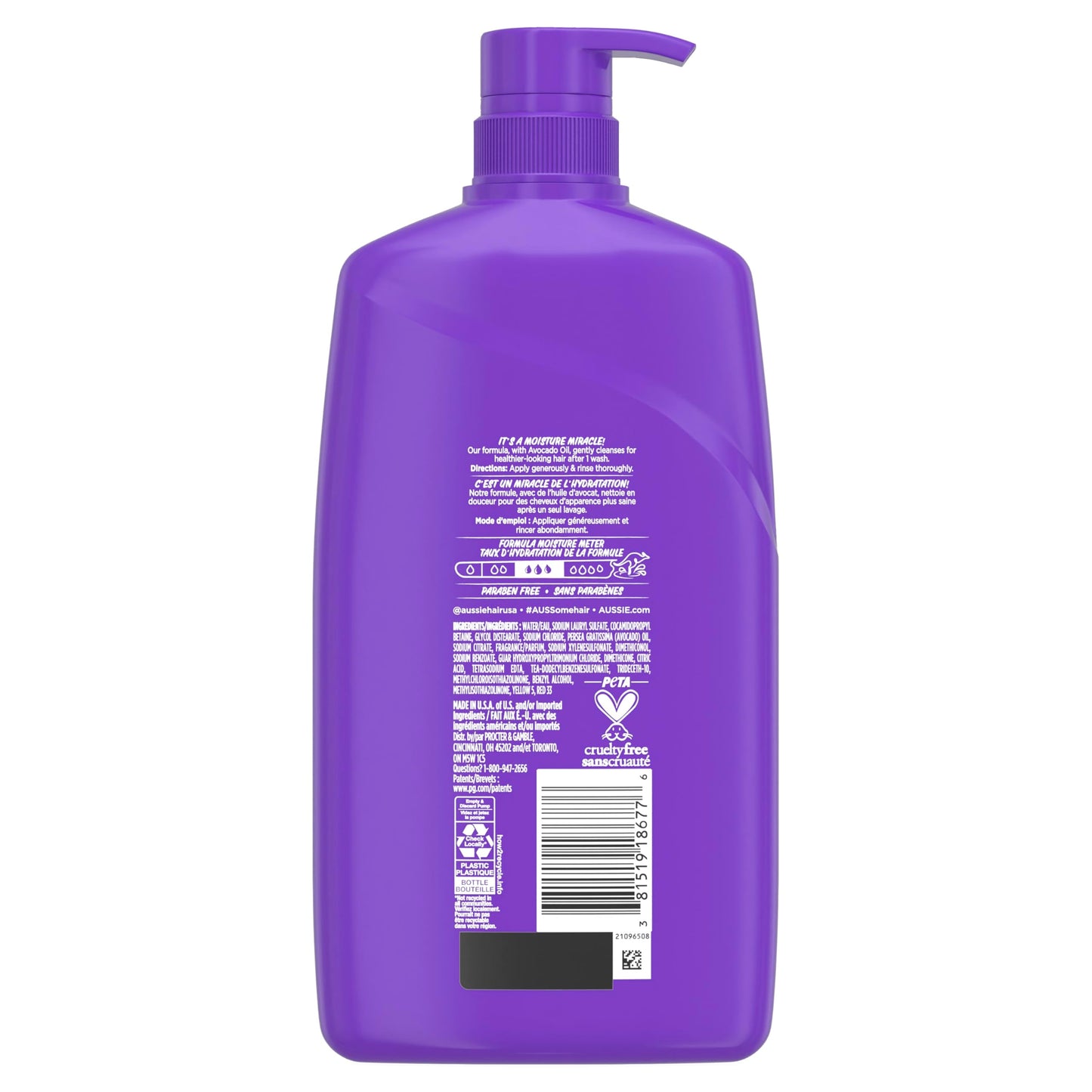 Aussie deep hydration shampoo for intense hair moisturization and strength
