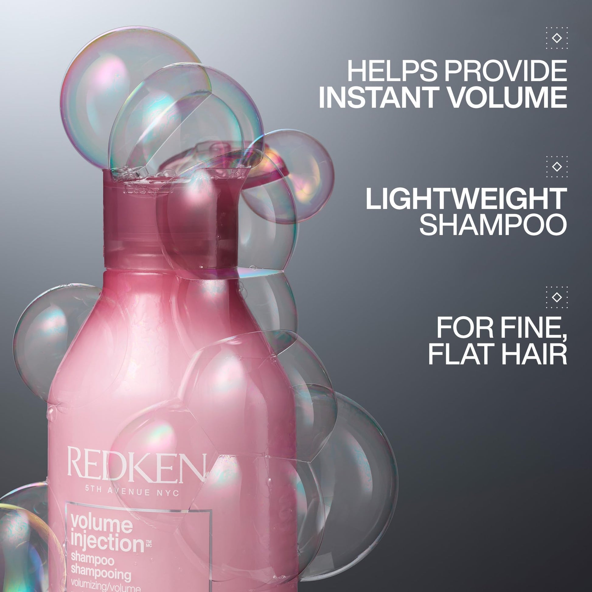 Redken volumizing shampoo for adding lift and body to flat hair types