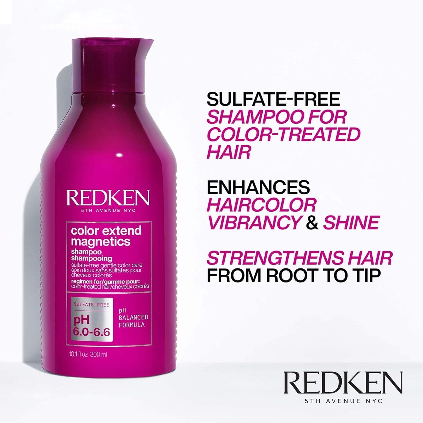 Back label of Redken Color Extend Magnetics showing amino acid ingredients and usage