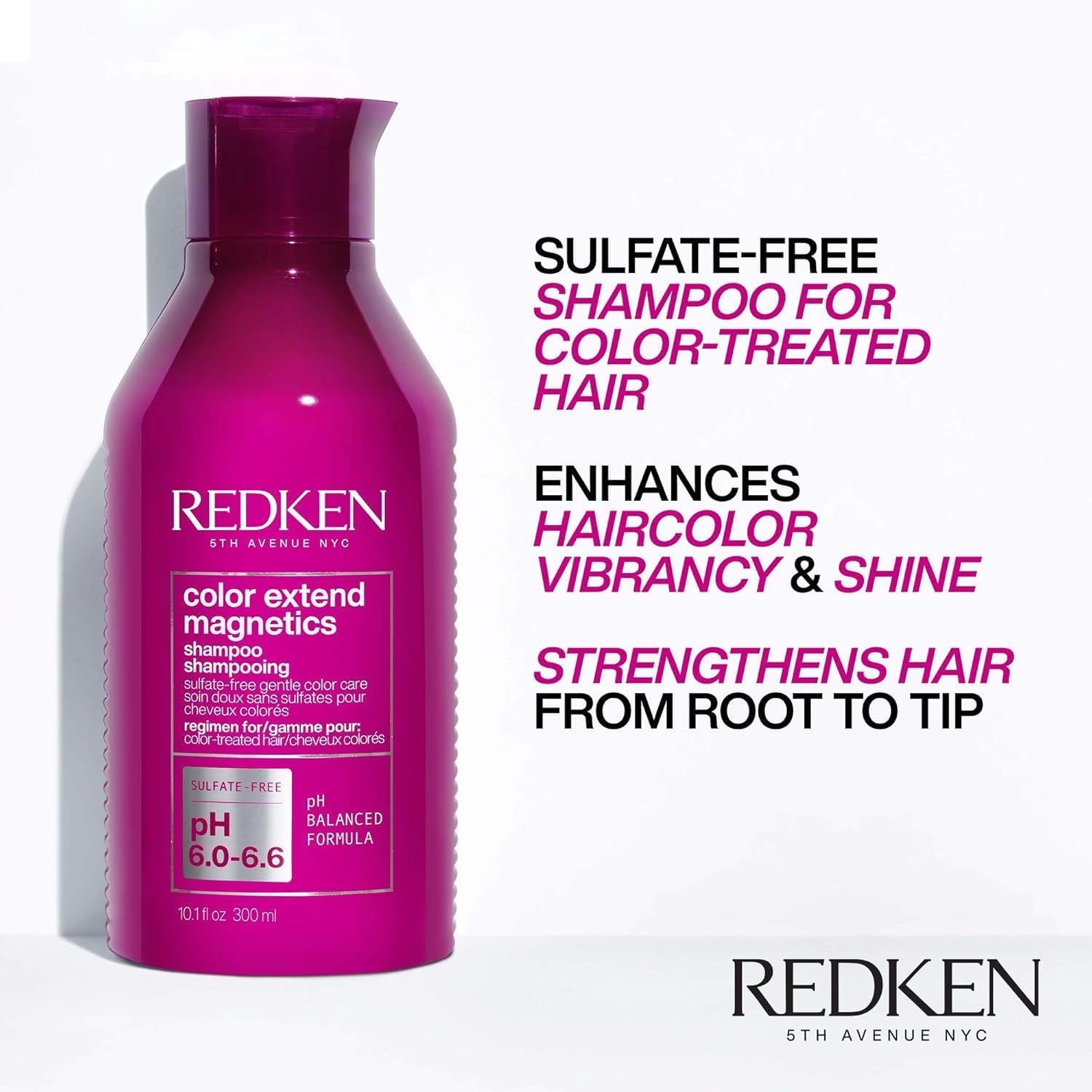 Back label of Redken Color Extend Magnetics showing amino acid ingredients and usage