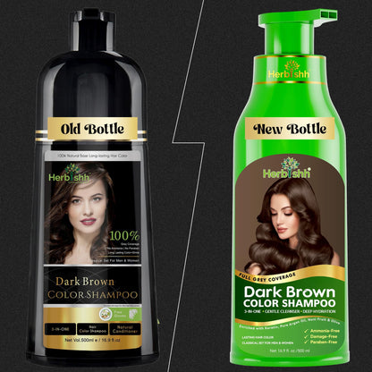 Herbishh 3 in 1 ammonia free hair dye shampoo bottle with pump dispenser packaging