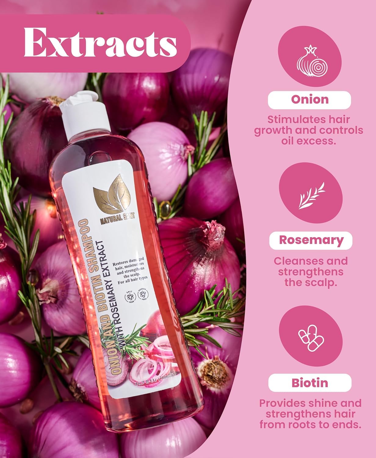 Natural Sant paraben free and silicone free shampoo texture and packaging close up