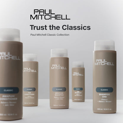 Lush lathering Paul Mitchell Awapuhi daily shampoo bottle for adding shine and body