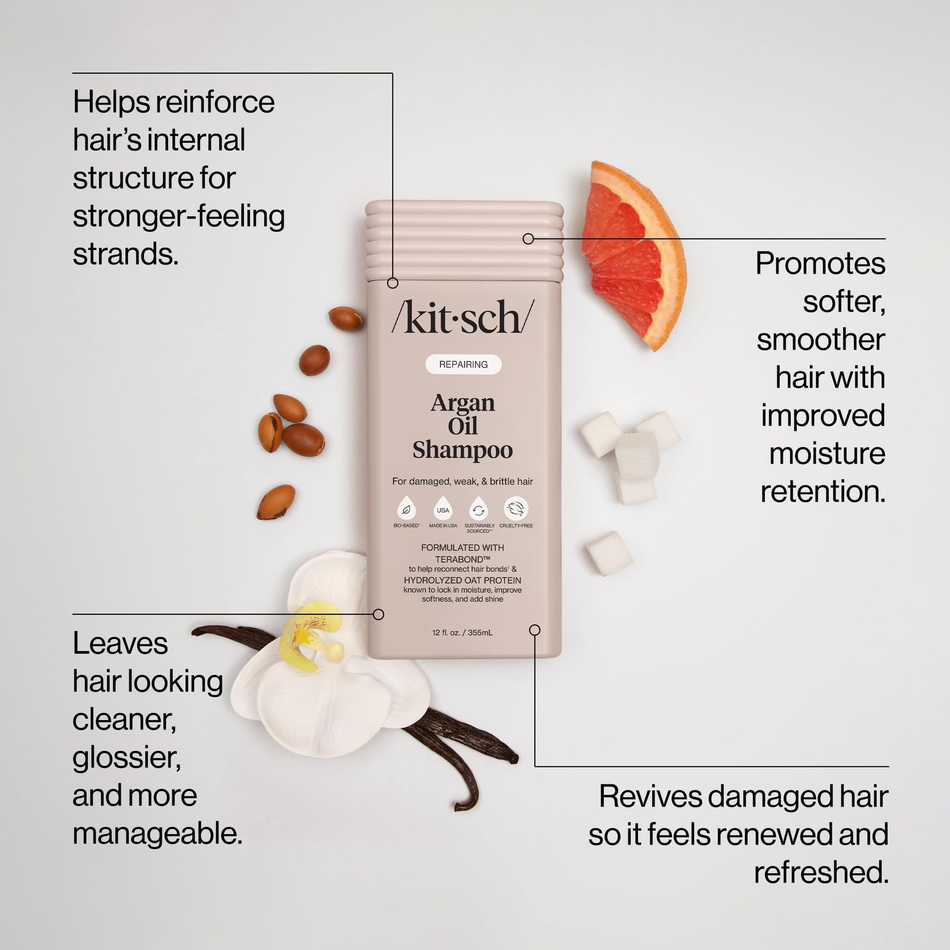 Kitsch rosemary and biotin shampoo for fine and limp hair volume enhancement
