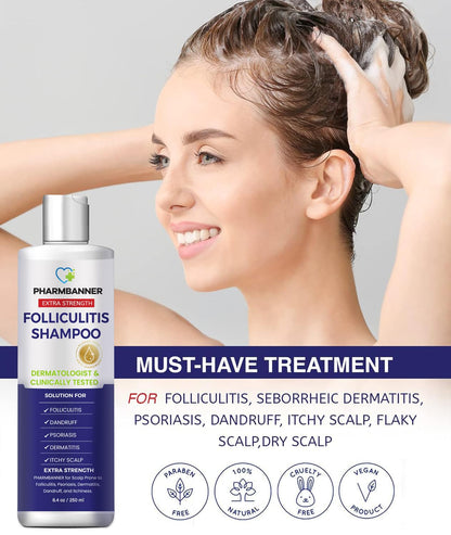 PHARMBANNER multi purpose scalp care shampoo texture and application instructions
