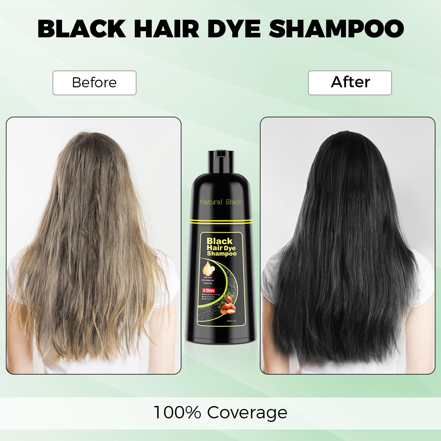 JIESSIA herbal hair color shampoo packaging showing argan oil ingredients