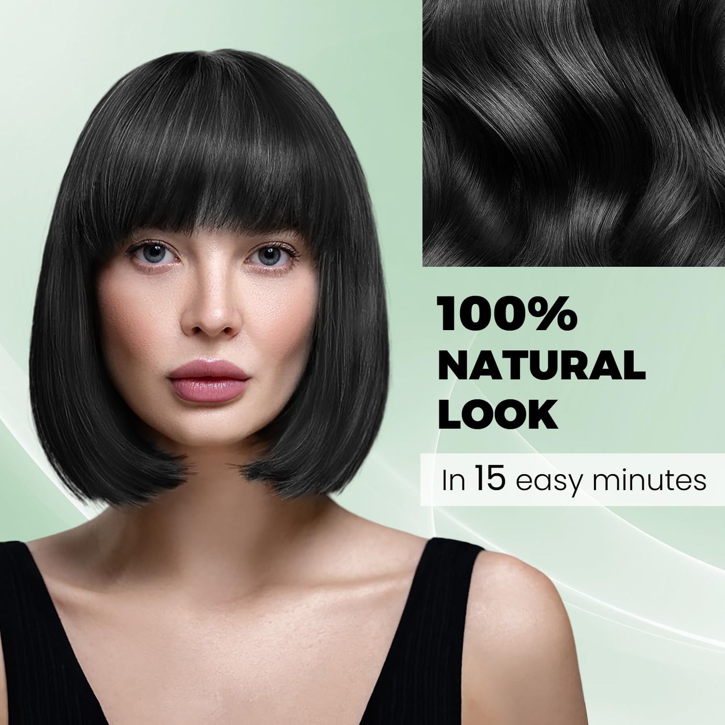 Back label of JIESSIA black hair dye shampoo with usage instructions