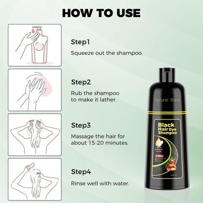 JIESSIA 3 in 1 shampoo texture displaying the liquid formula for gray coverage