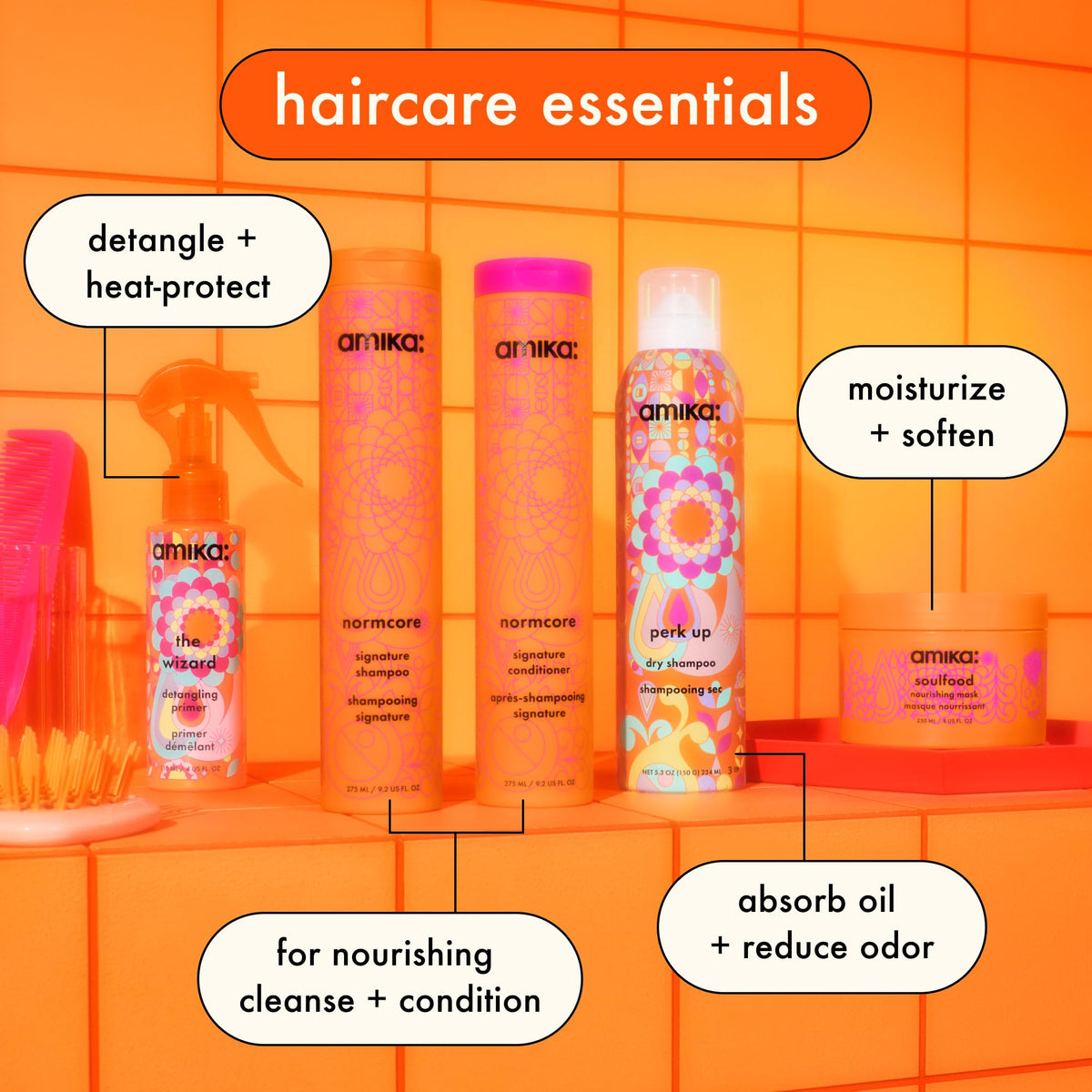Amika Normcore Signature Shampoo size reference display