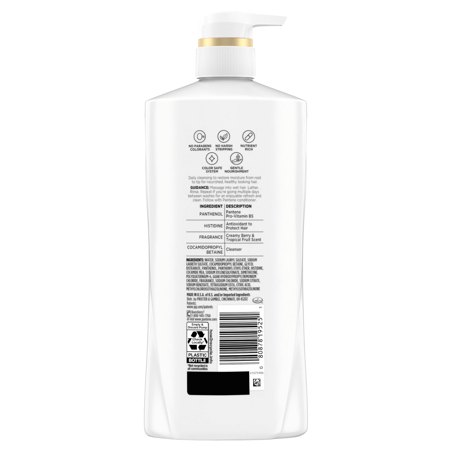Pantene seventy-two hour continuous hydration shampoo for damaged hair care