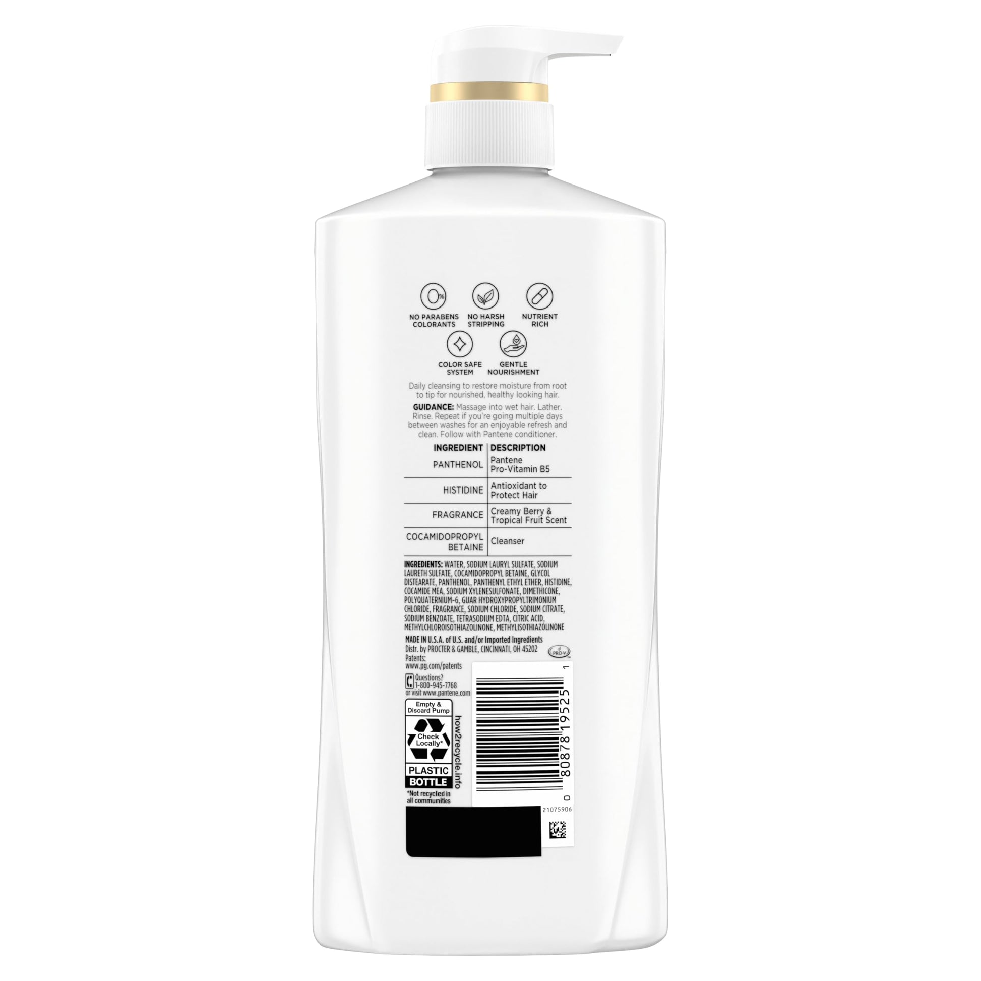 Pantene seventy-two hour continuous hydration shampoo for damaged hair care
