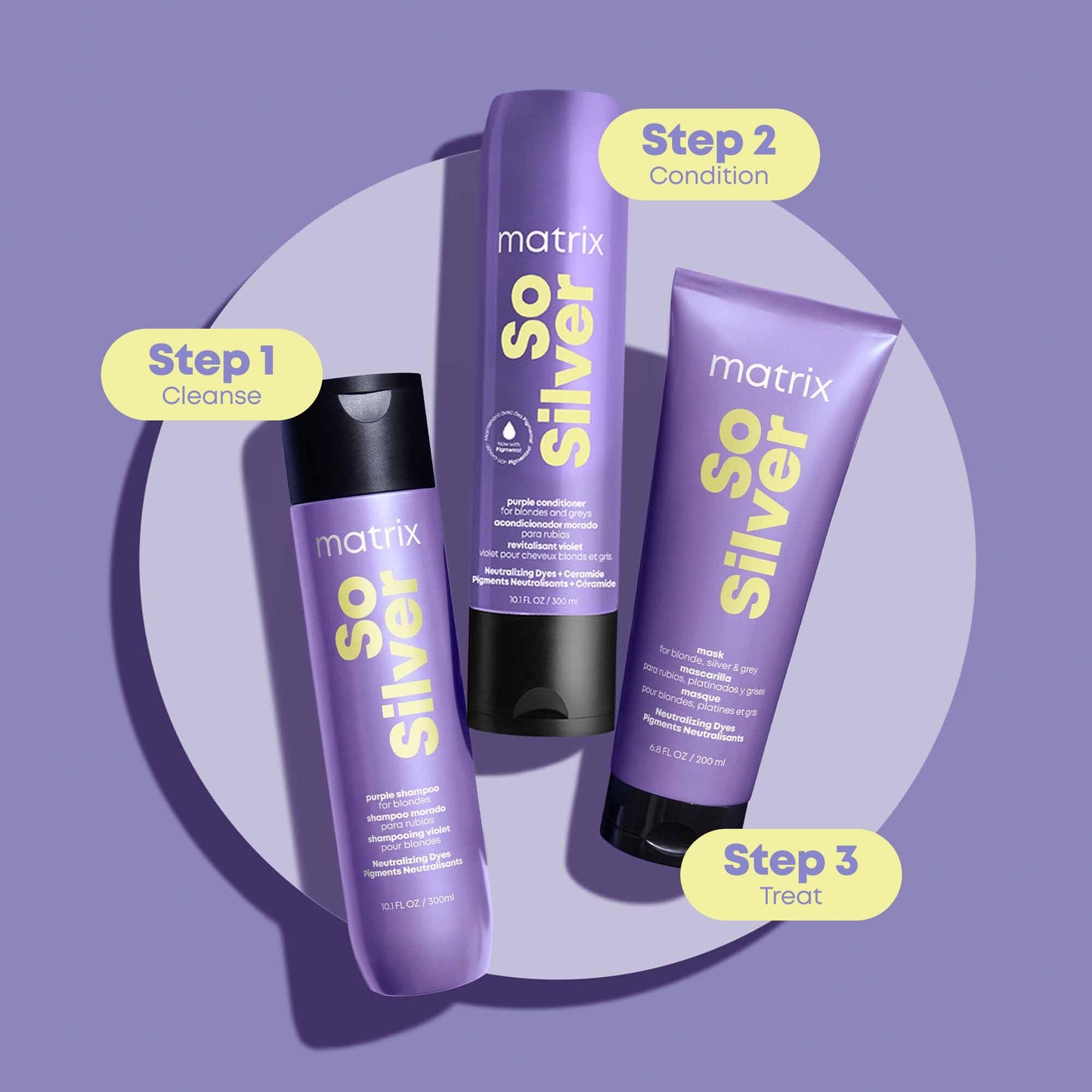 Matrix So Silver anti yellow shampoo for platinum and white hair types