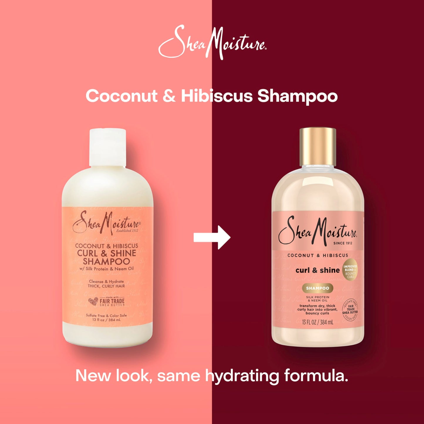 Shea Moisture curl and shine shampoo with coconut oil for frizz control