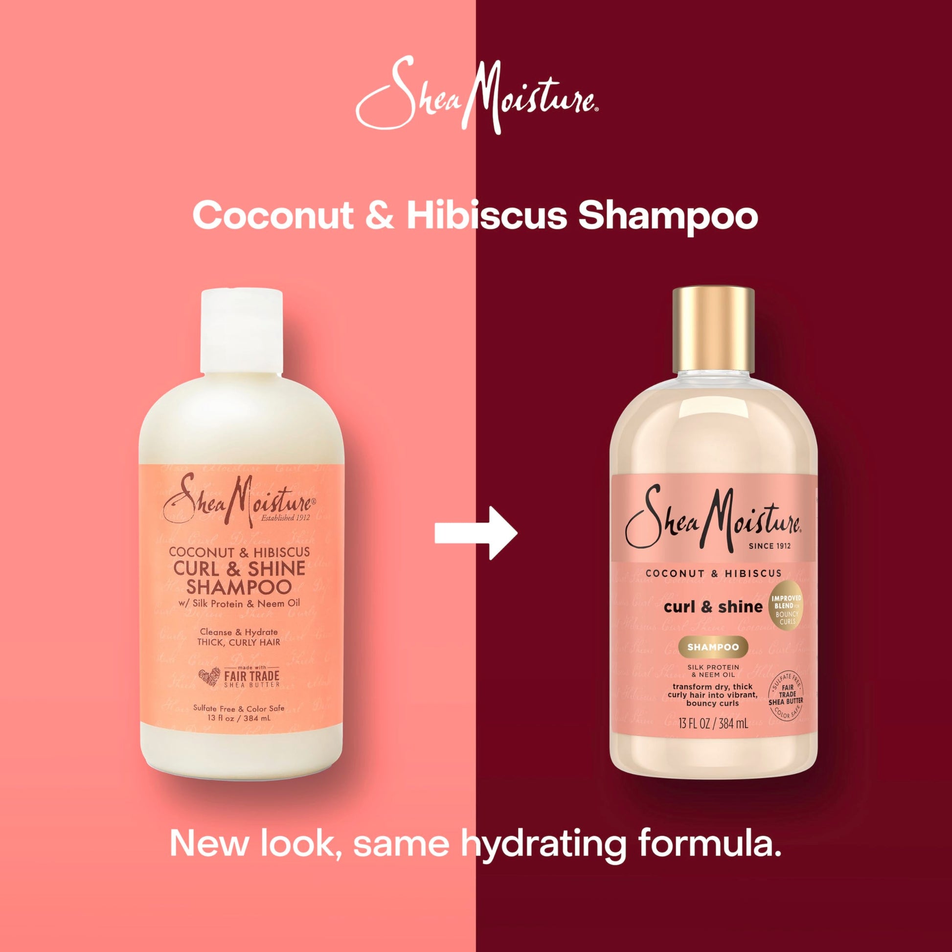 Shea Moisture curl and shine shampoo with coconut oil for frizz control