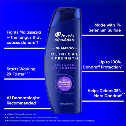 Authentic USA imported clinical strength dandruff defense shampoo packaging detail.