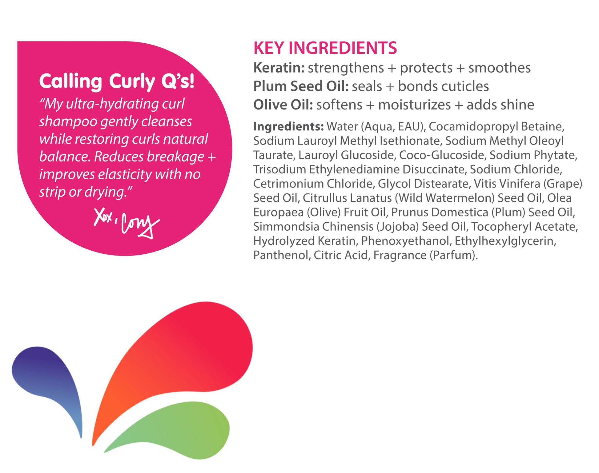 Clean salon formula non toxic hair wash for curly haired children