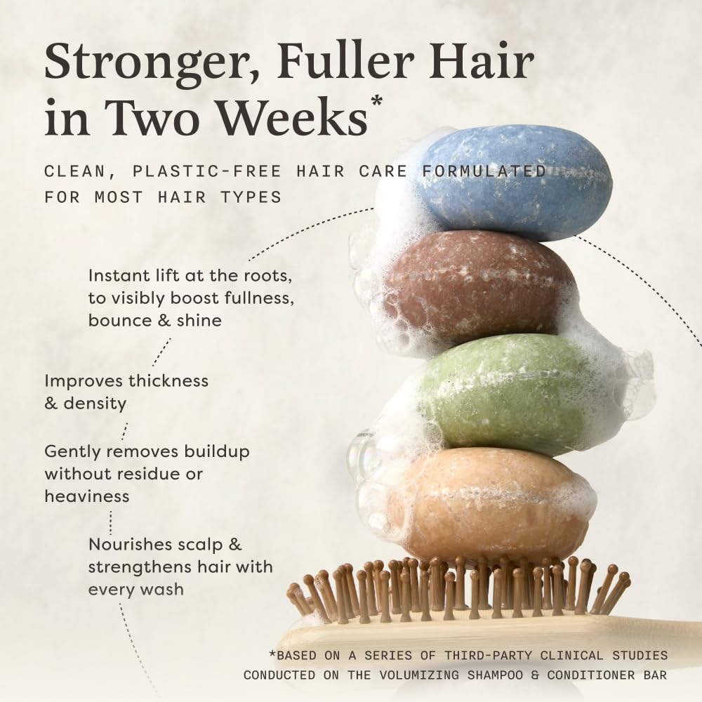 The Earthling Co solid shampoo bar texturing close up for hair volume