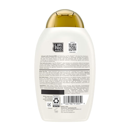 OGX professional paraben free hair smoothing shampoo bottle