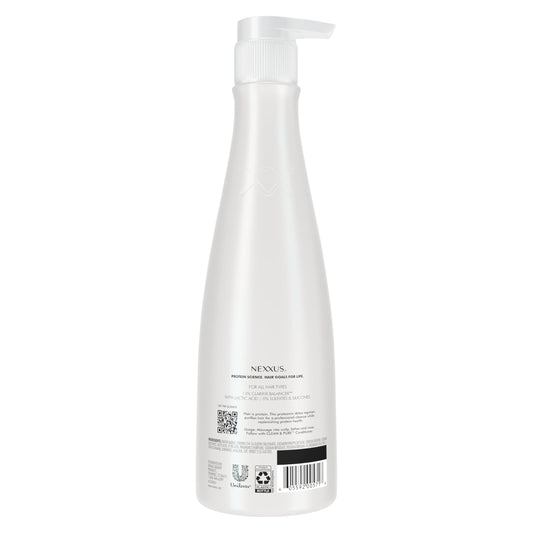 Nexxus clarifying detox shampoo back label showing directions and ingredients list