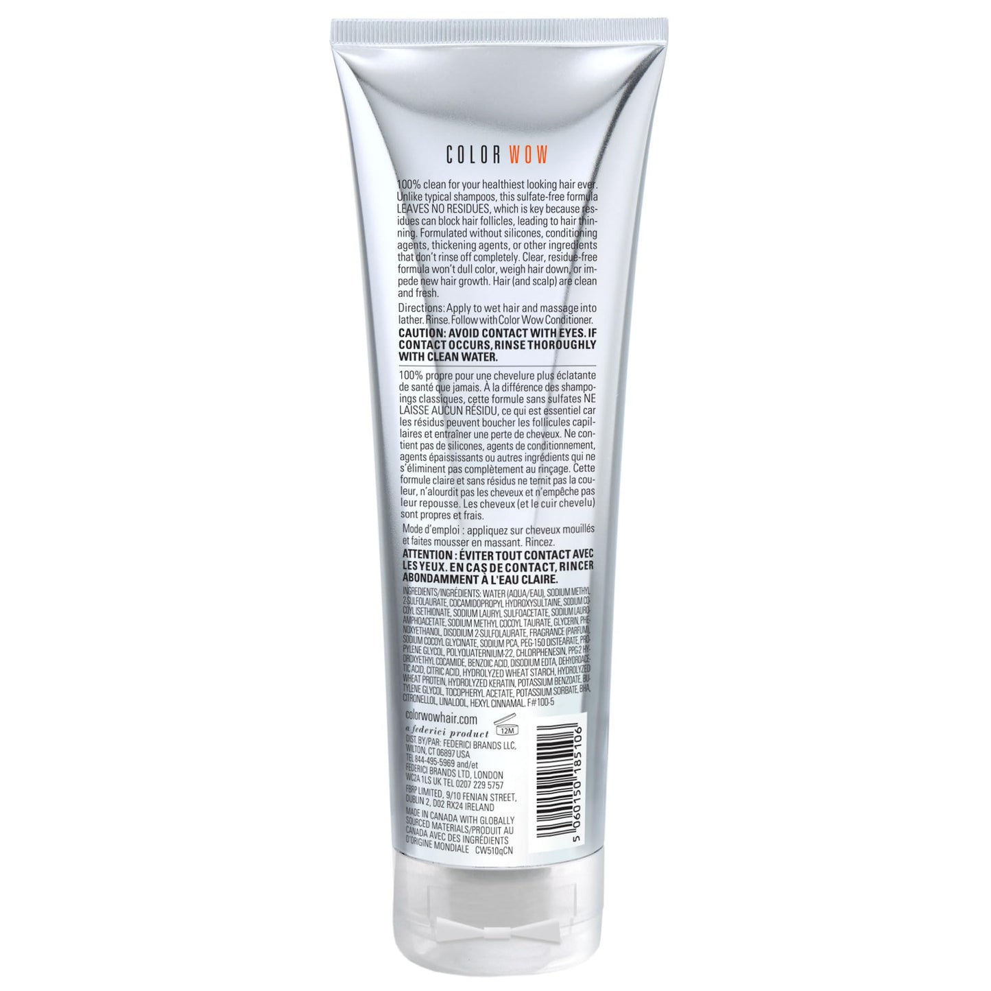 COLOR WOW residue free shampoo bottle for color treated hair protection