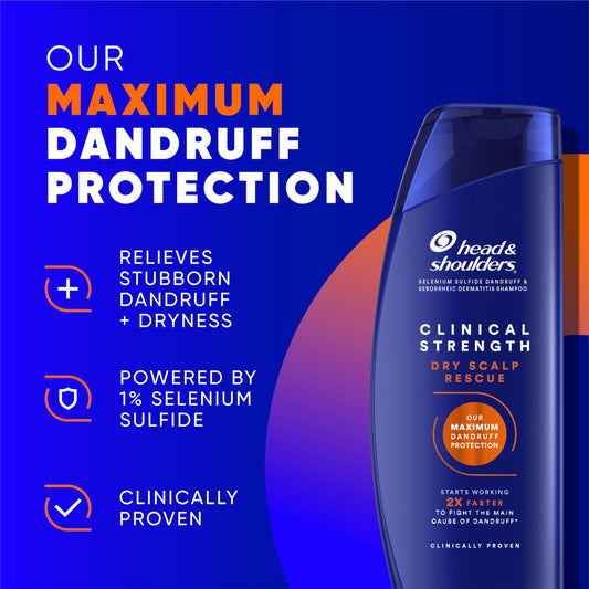 Head and Shoulders selenium sulfide one percent clinical strength shampoo bottles side by side