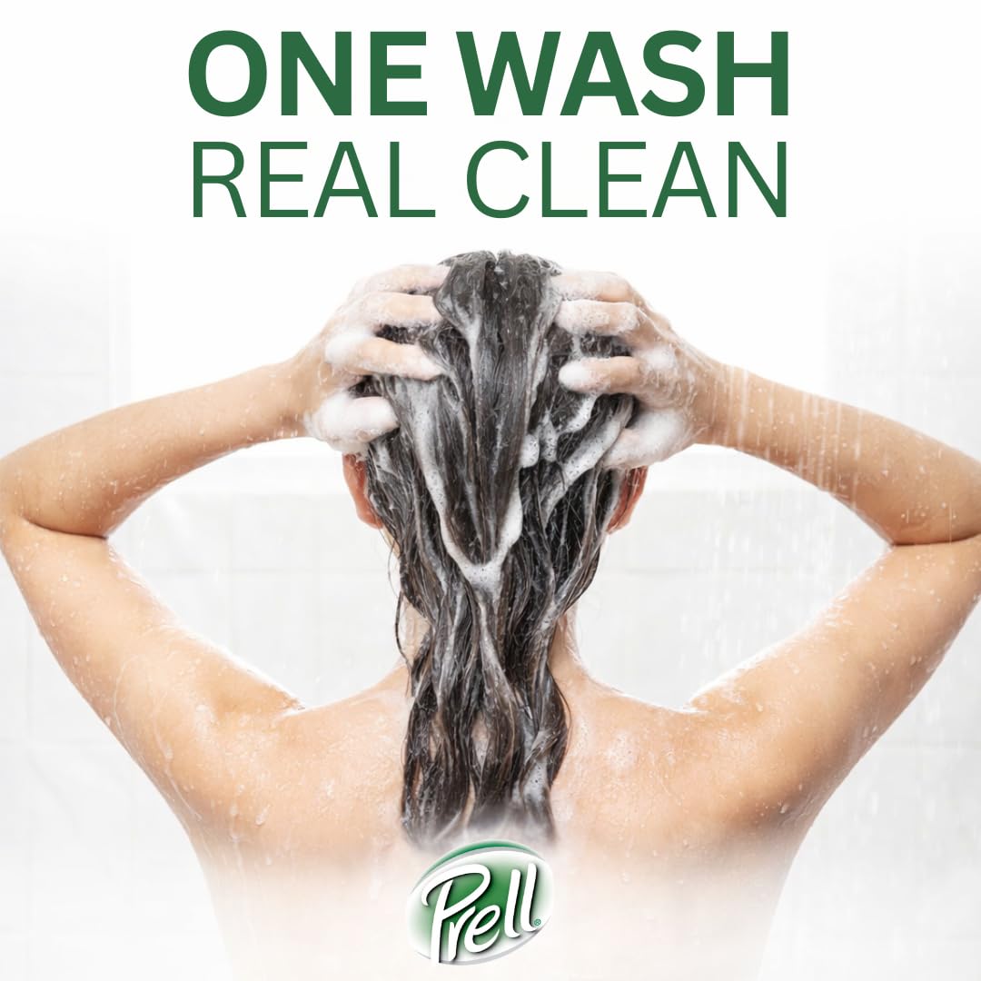 Authentic Prell green shampoo bottle for oily scalp care and volume