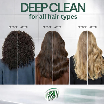 Premium imported Prell classic clean clarifying shampoo bottle on a clean background