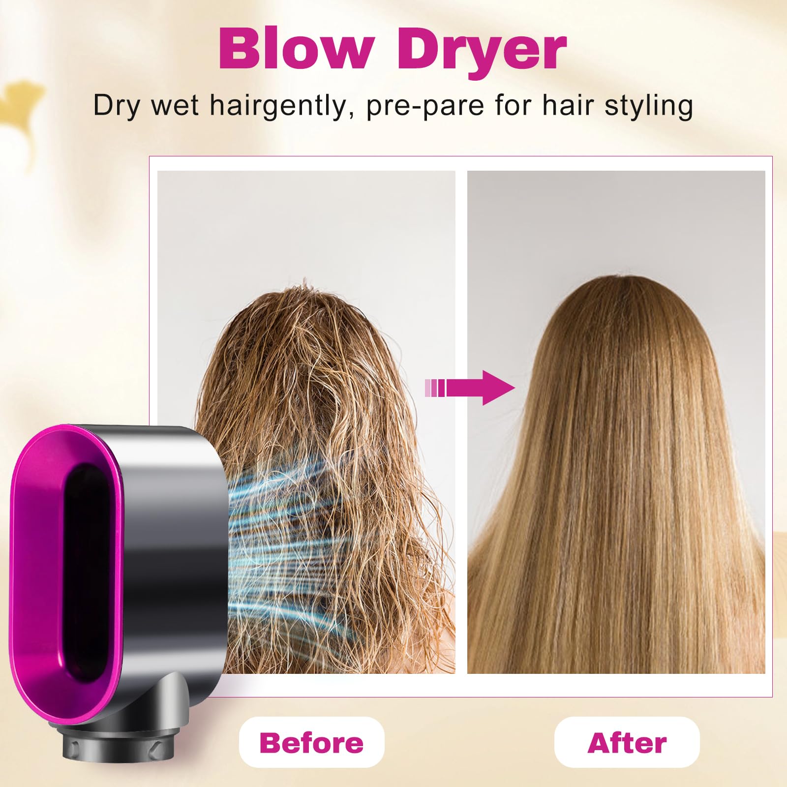 Side angle view of the premium heat resistant replacement nozzle for hair stylers