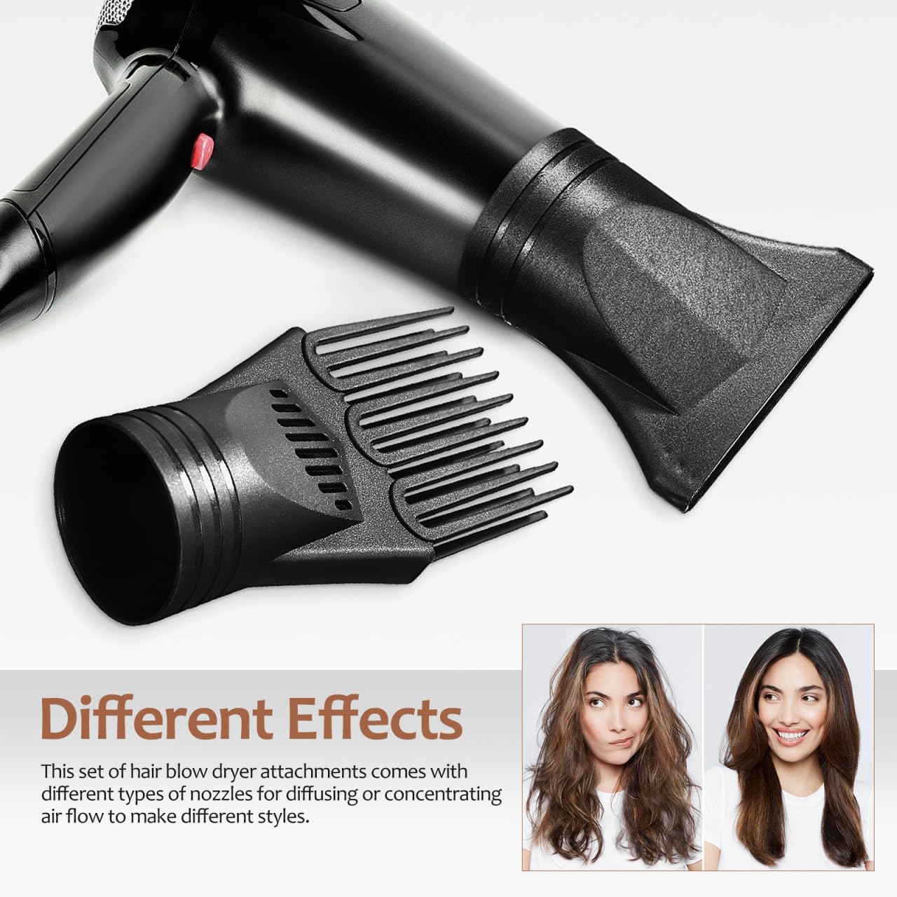 DOITOOL universal blow dryer attachments side angle displaying the secure connection mechanism