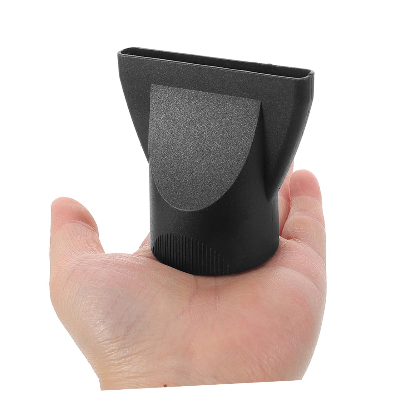 Close up look at the universal hair dryer attachment nozzle emphasizing the sturdy heat resistant material.