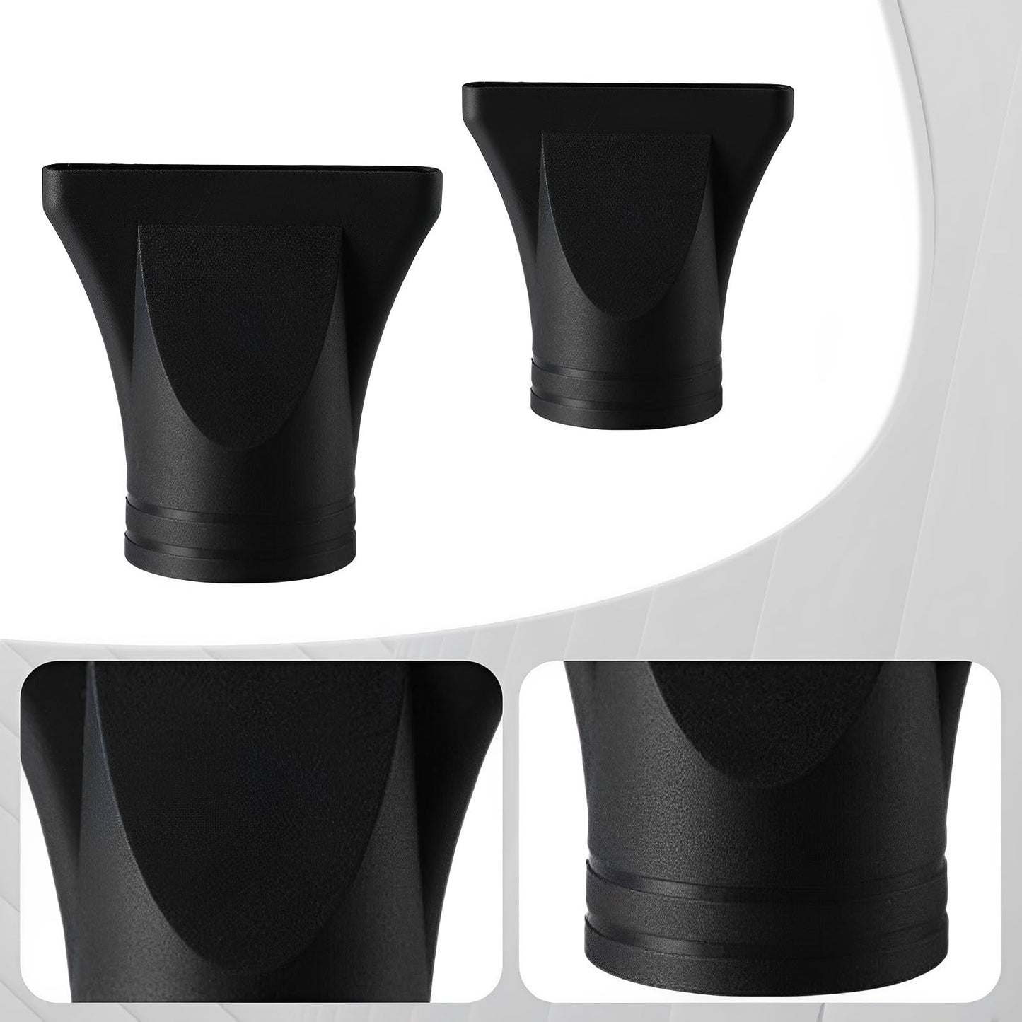 FOMIYES hairdressing tool nozzle showing the inside connection point for 4.5cm barrels.