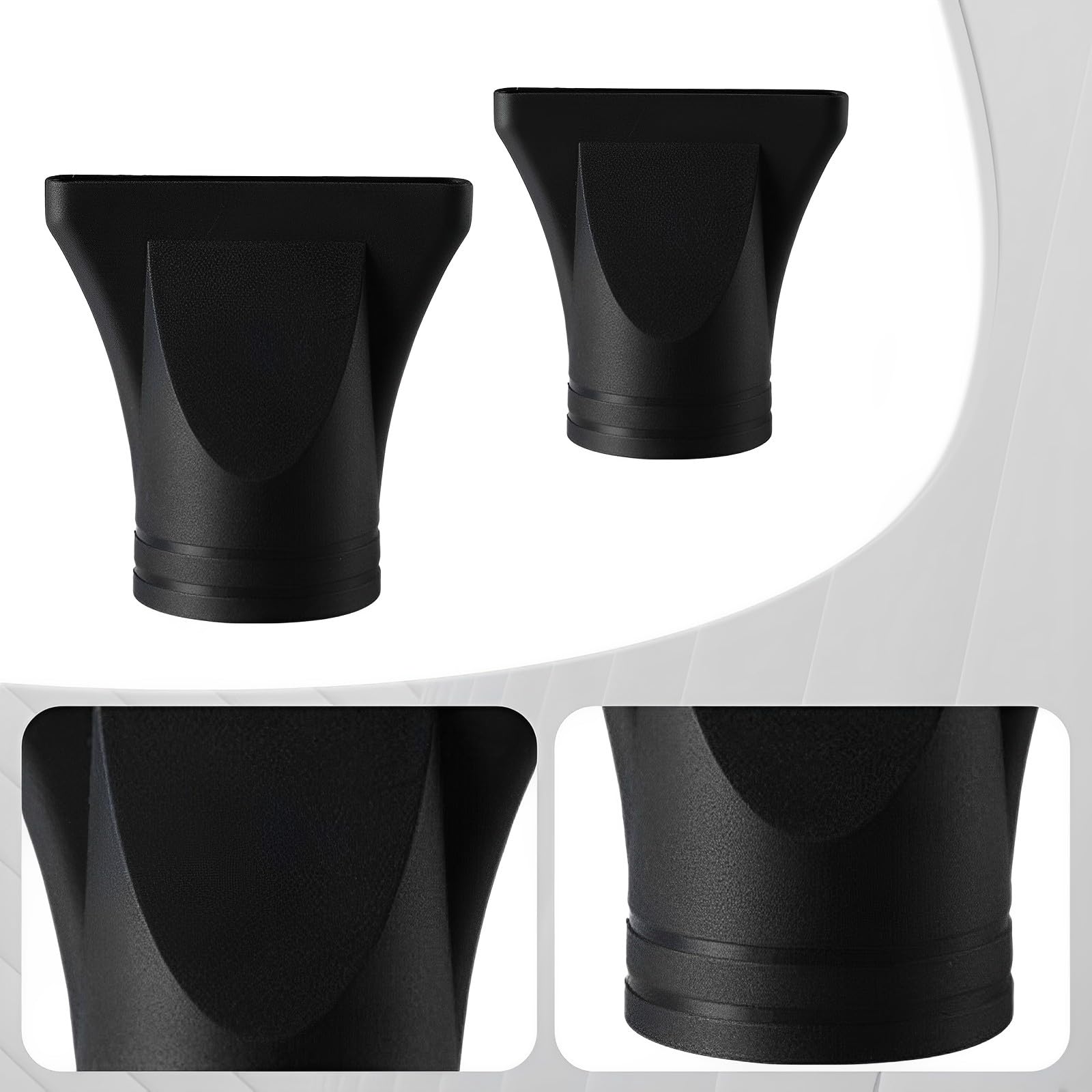 FOMIYES hairdressing tool nozzle showing the inside connection point for 4.5cm barrels.