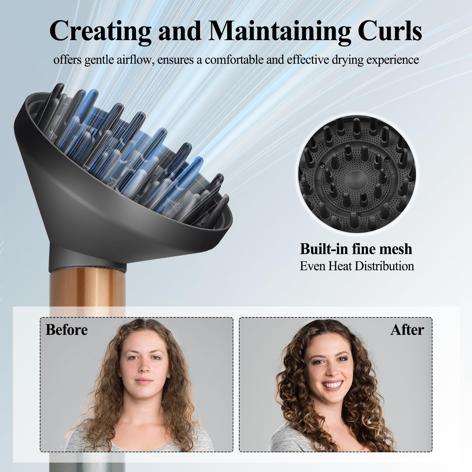 Heat resistant styling tool attachment connection mechanism close up