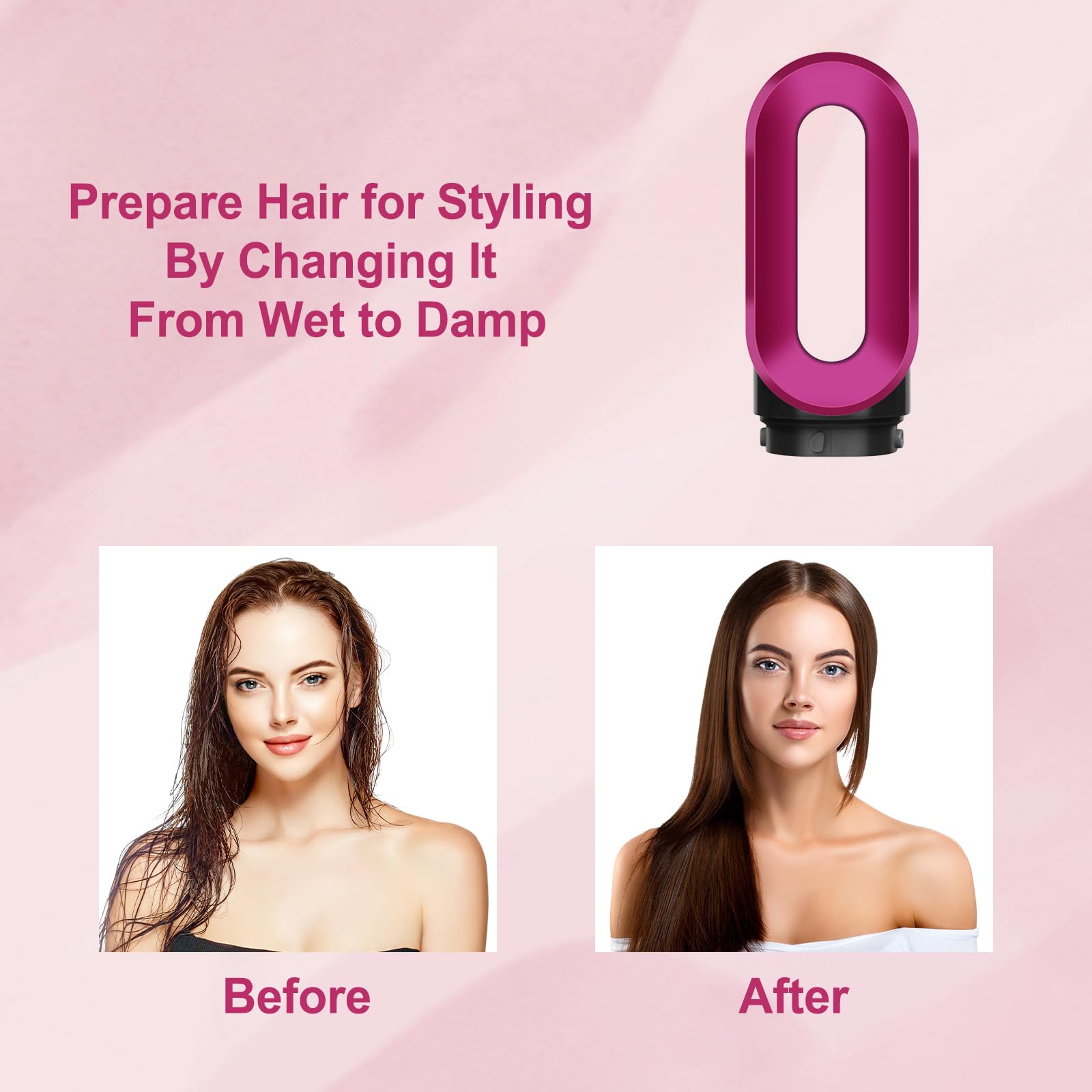 Close up view of the connection base of the replacement pre styling nozzle for Airwrap styler.