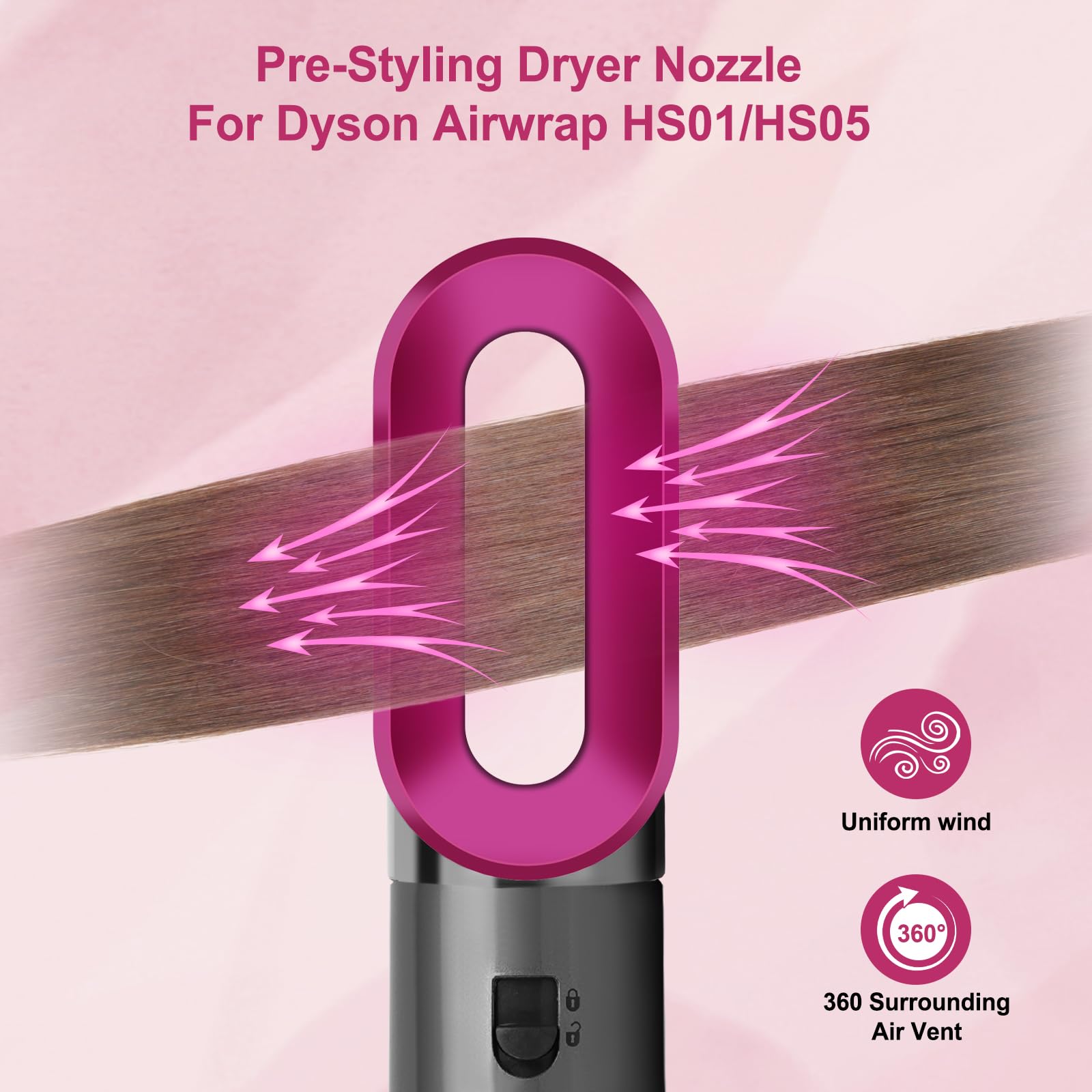 AFDD hair styling dryer nozzle attachment showing the durable heat resistant material construction.