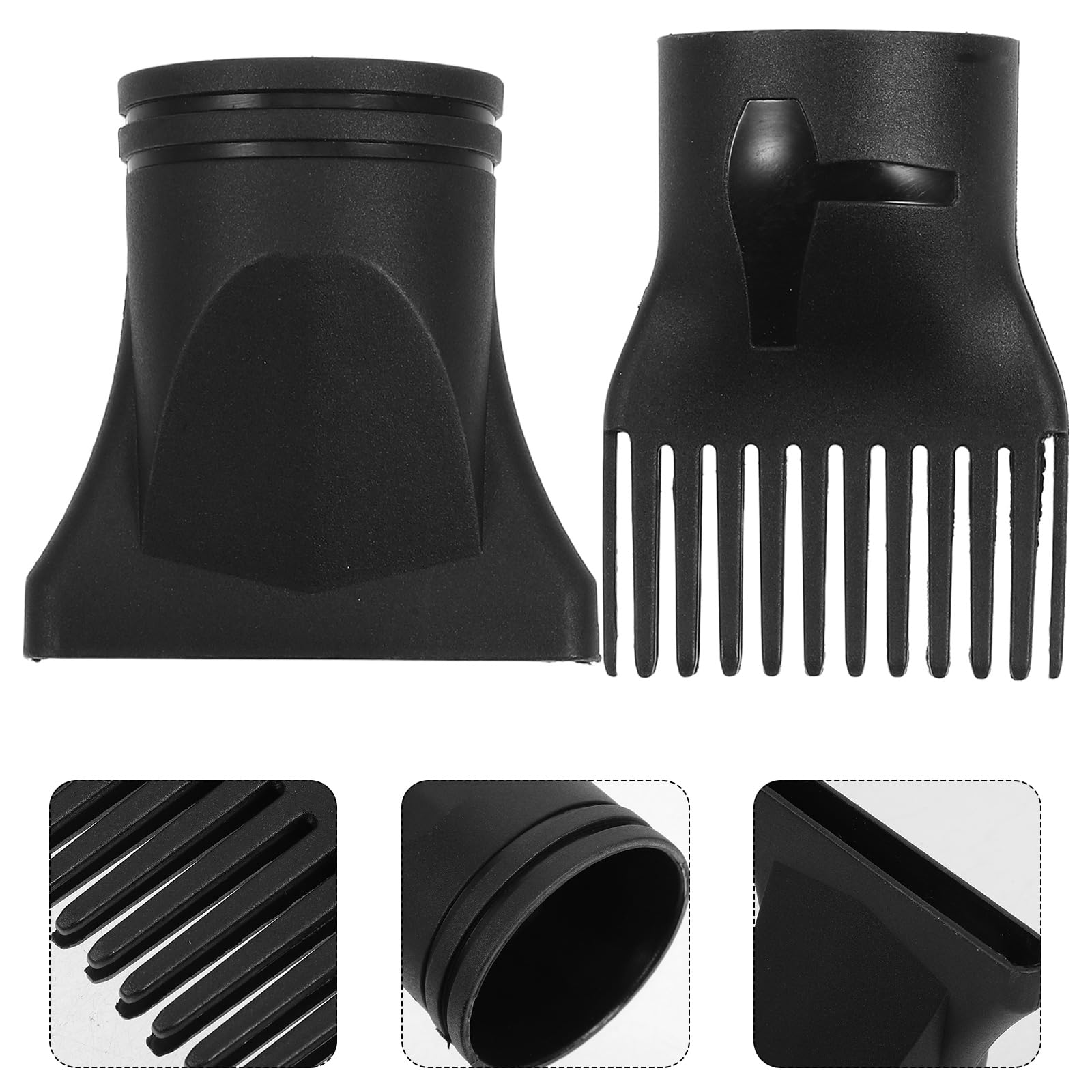 Hemobllo professional salon hair dryer replacement parts side by side in black color.