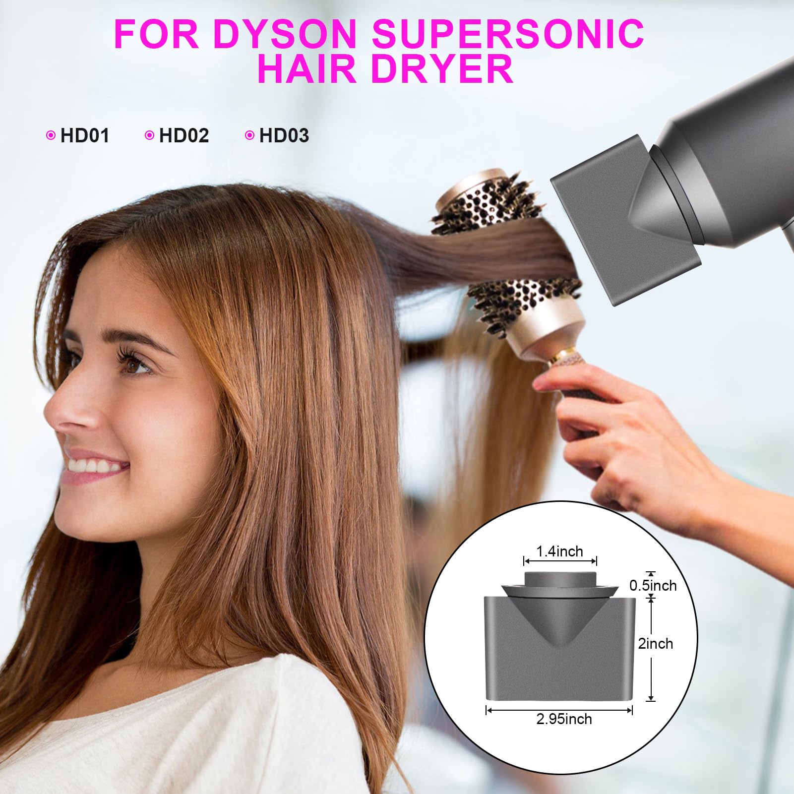 Vivnoon smoothing blow dryer attachment replacement part for Dyson professional hair dryers