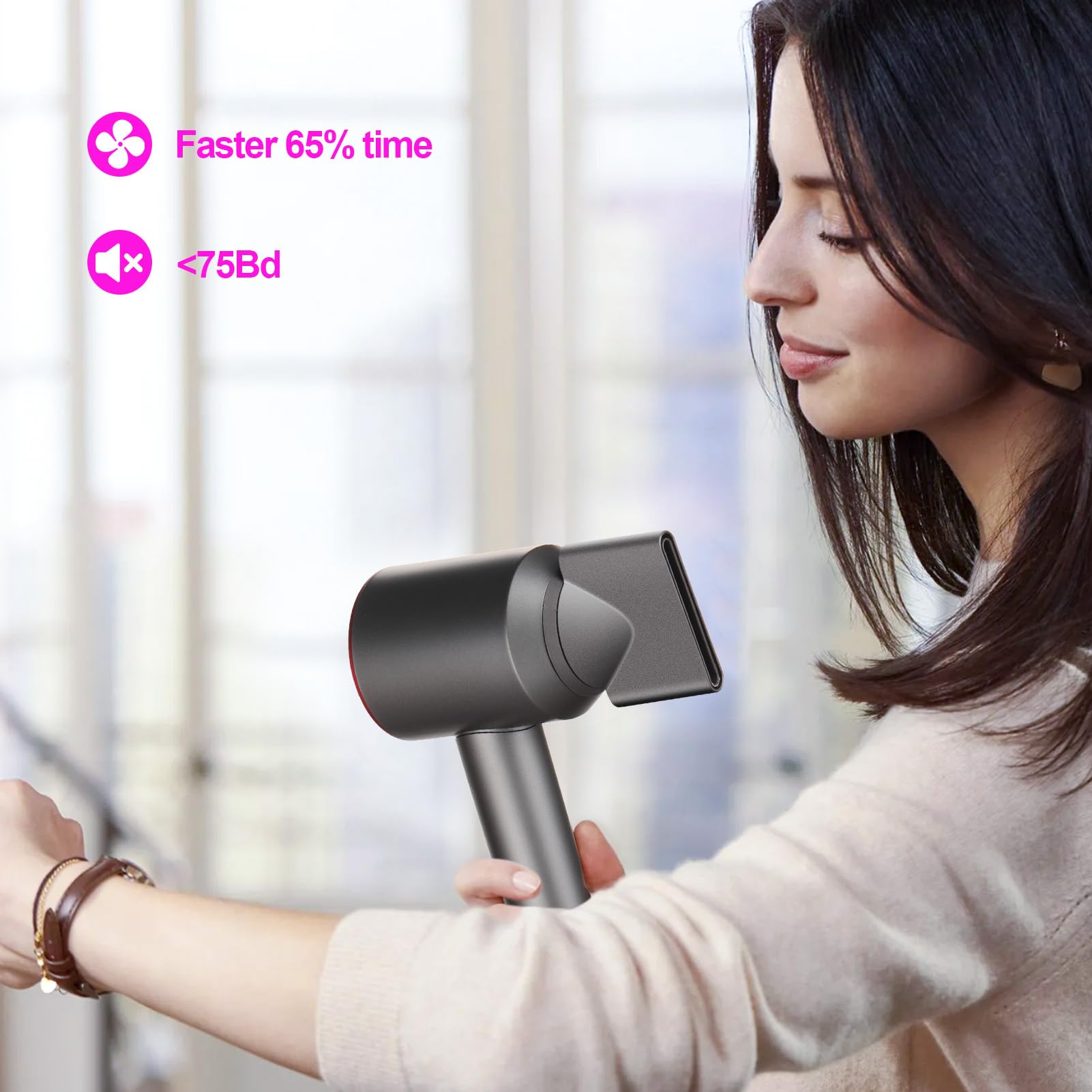 Close up view of the durable nylon material on the Vivnoon salon styling nozzle