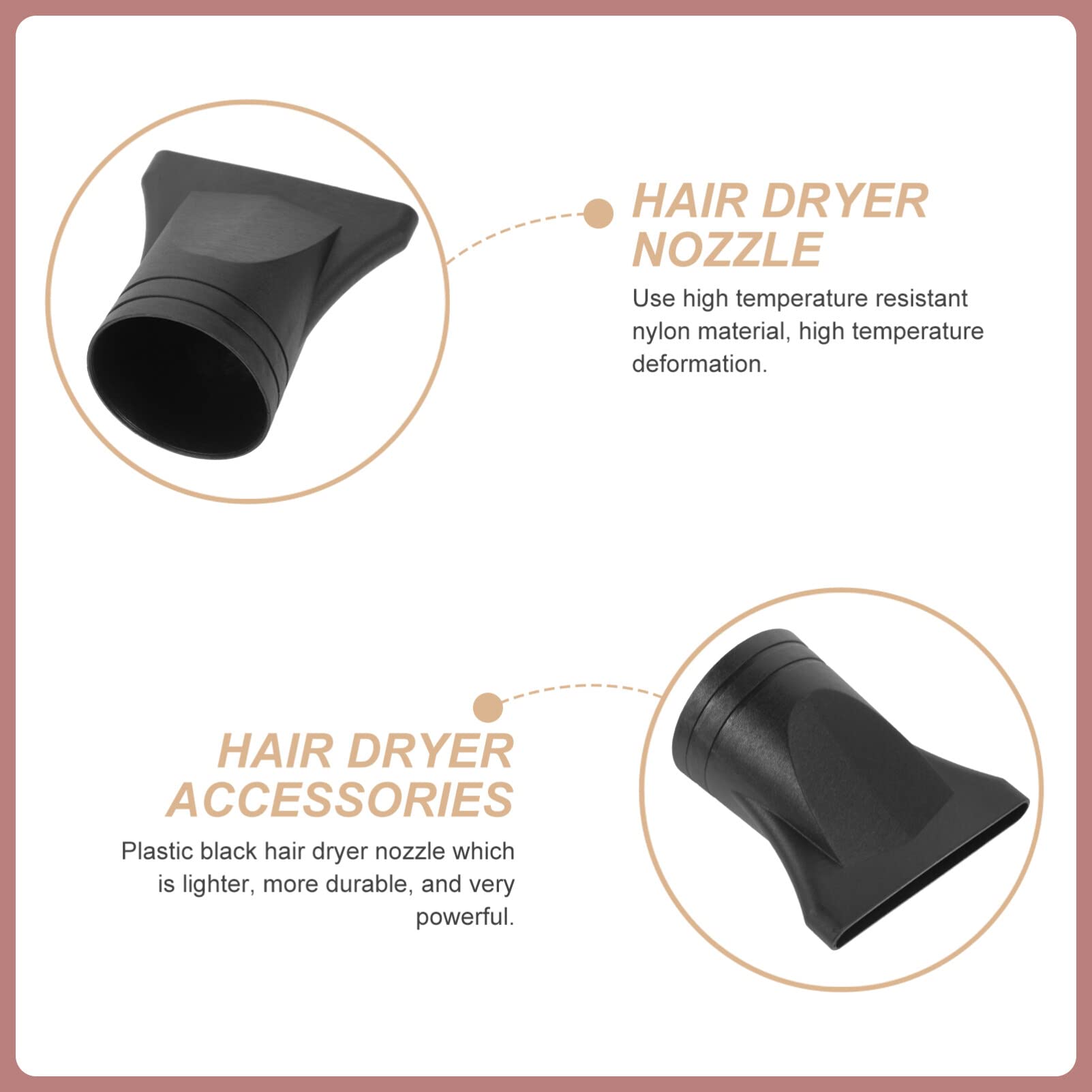Side profile of the heat resistant nylon plastic hair styling concentrator nozzle showing its sturdy construction