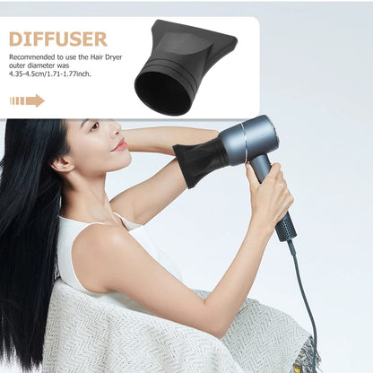 Authentic EXCEART black plastic narrow concentrator tool for hair dryers showing exact dimensions for broad compatibility