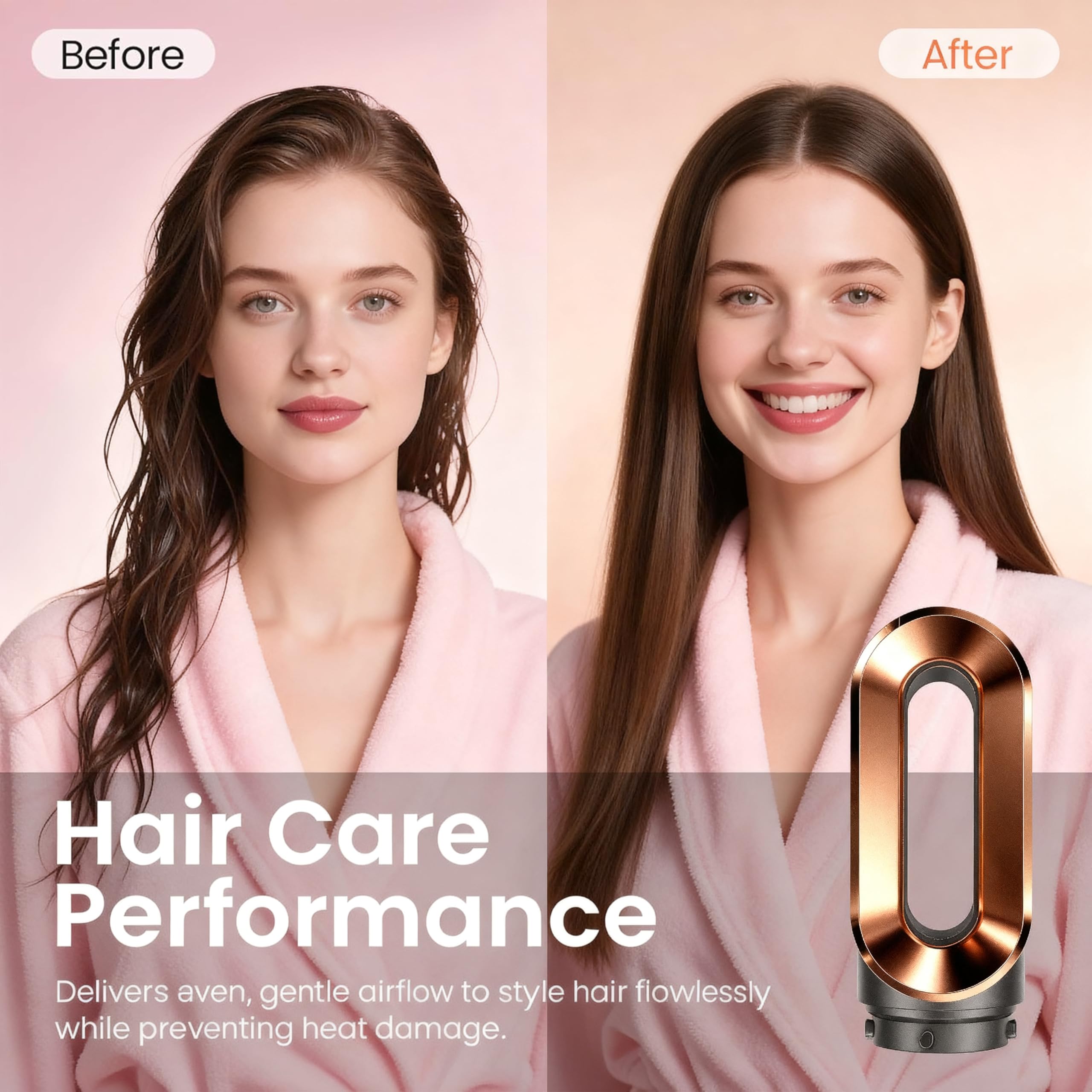 Precision airflow smoothing nozzle attachment for frizz control styling
