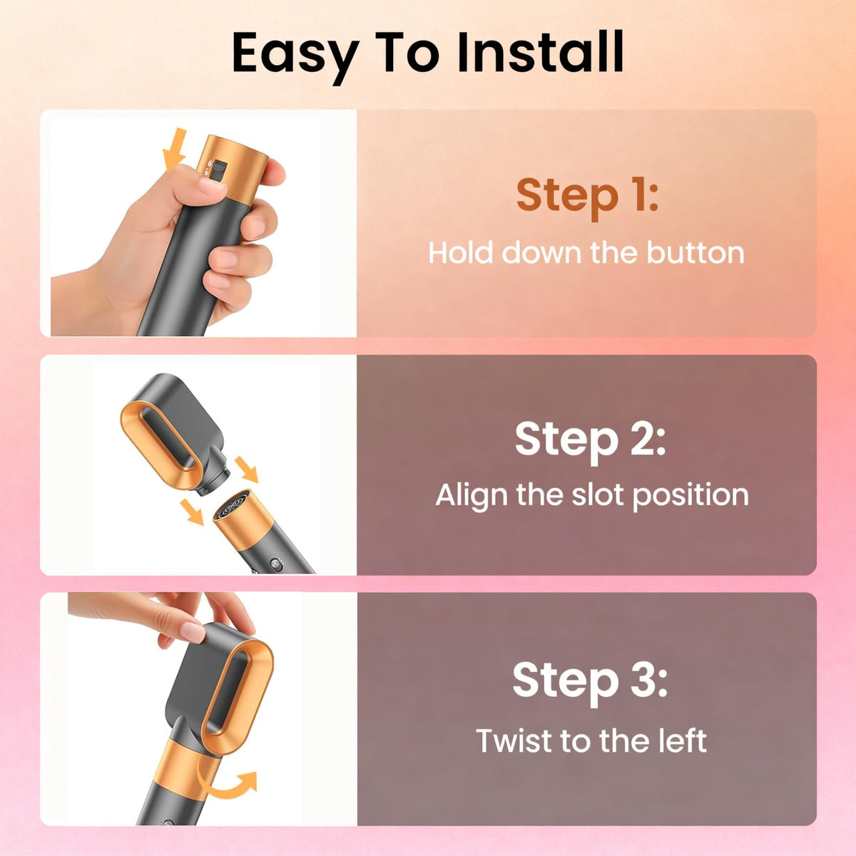 Pre-styling dryer nozzle ready for attachment