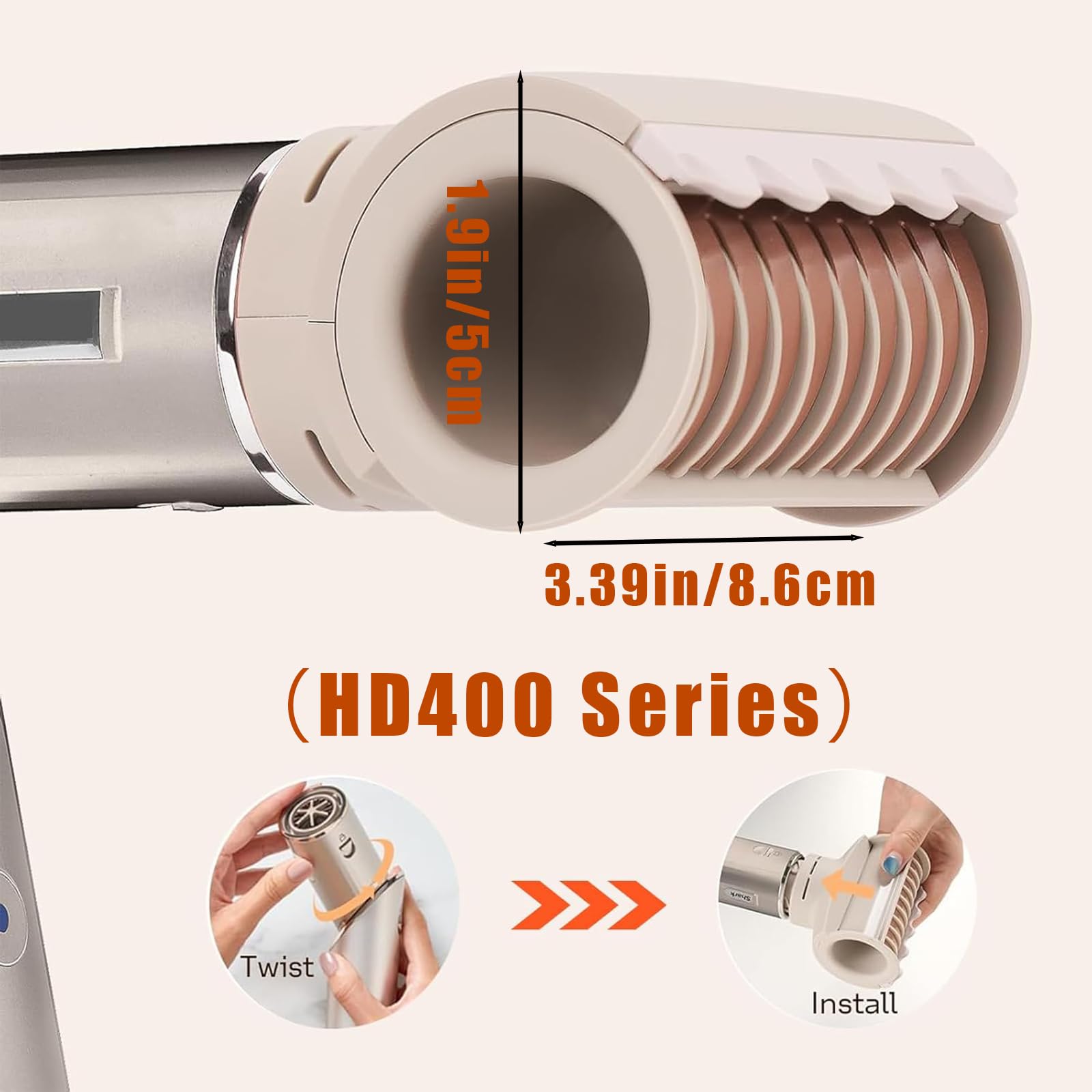 Side profile of the authentic Shark FlexStyle anti frizz attachment tool