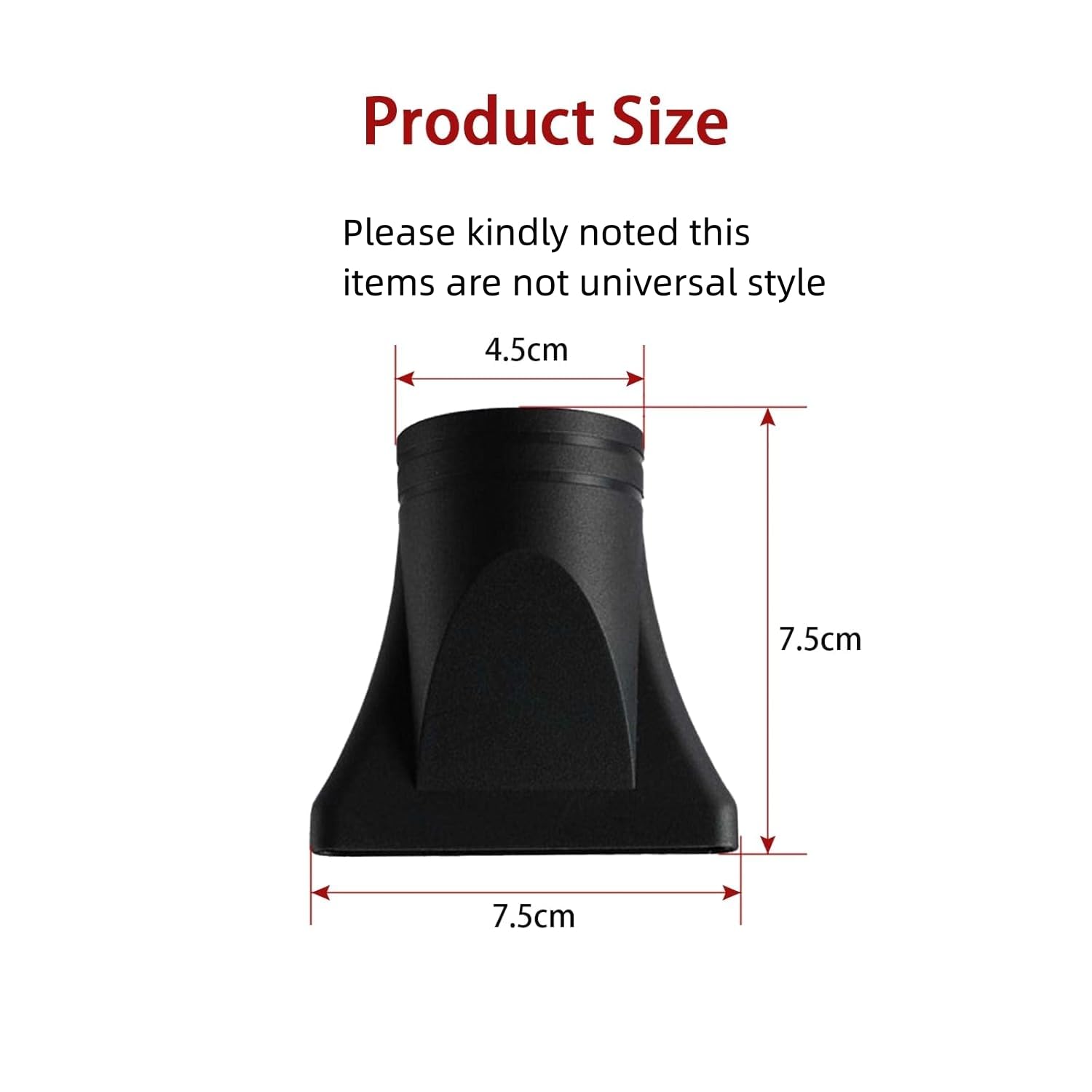 Two pack replacement flat blow drying nozzles made of heat resistant nylon material.